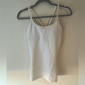 Lululemon criss cross white tank top sz6